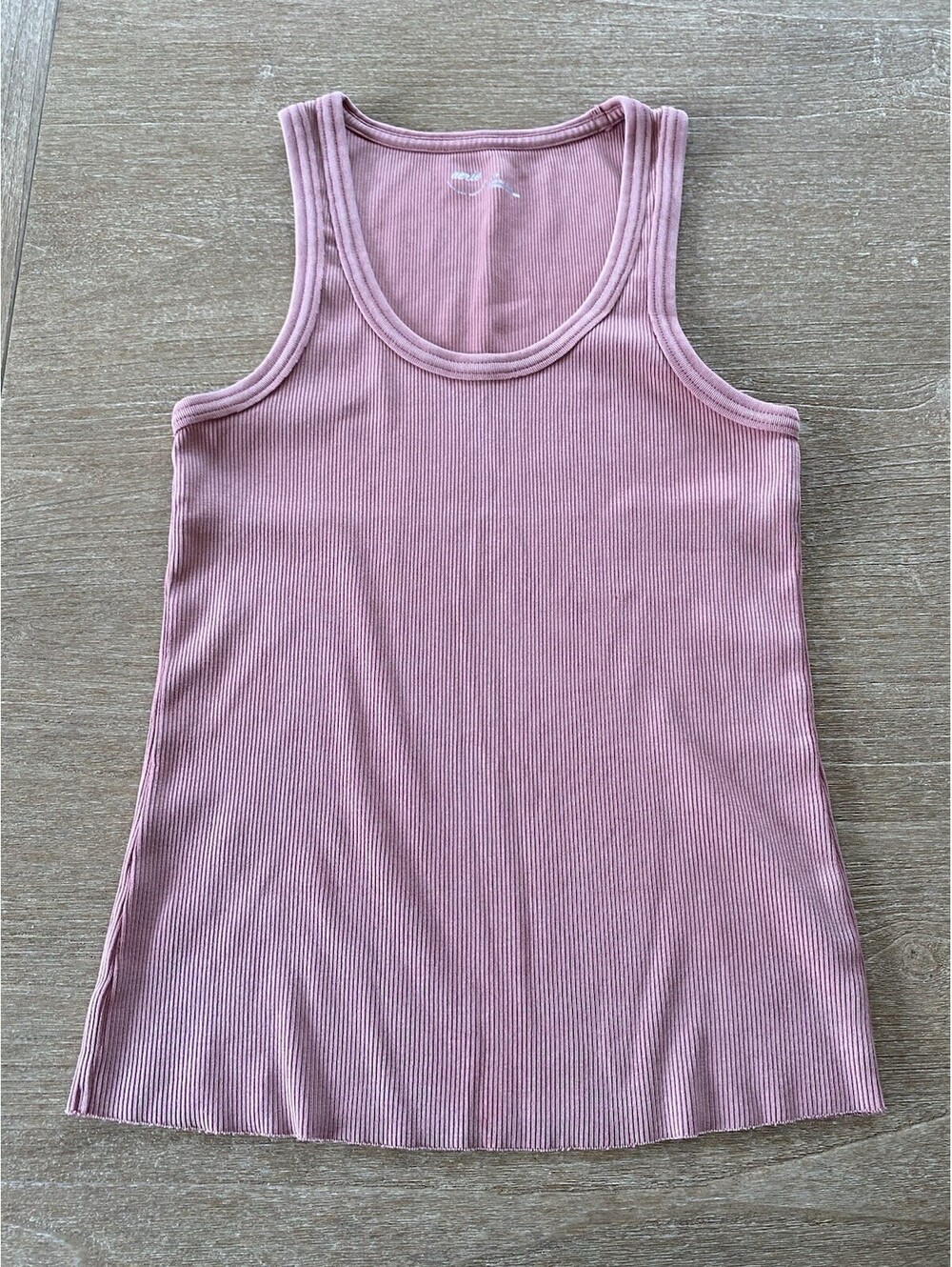 Aerie NWT Pink Solid Ribbed Knit Scoop Neck Sleeveless Tank Women's Top Size S